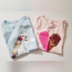 Girls' Sequin Unicorn and Heart Shirts!